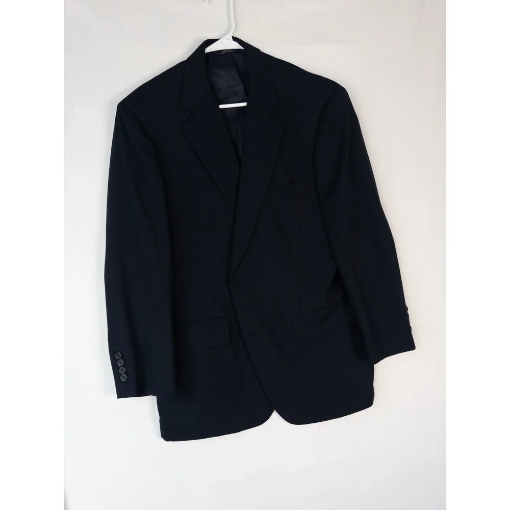 Brook Brothers Broksease Blazer Suit‎ Jacket Mens 42R Blue Single Breasted